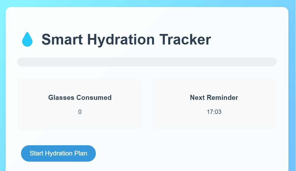 Daily Hydration Tracker | Stay Healthy with Water Reminders